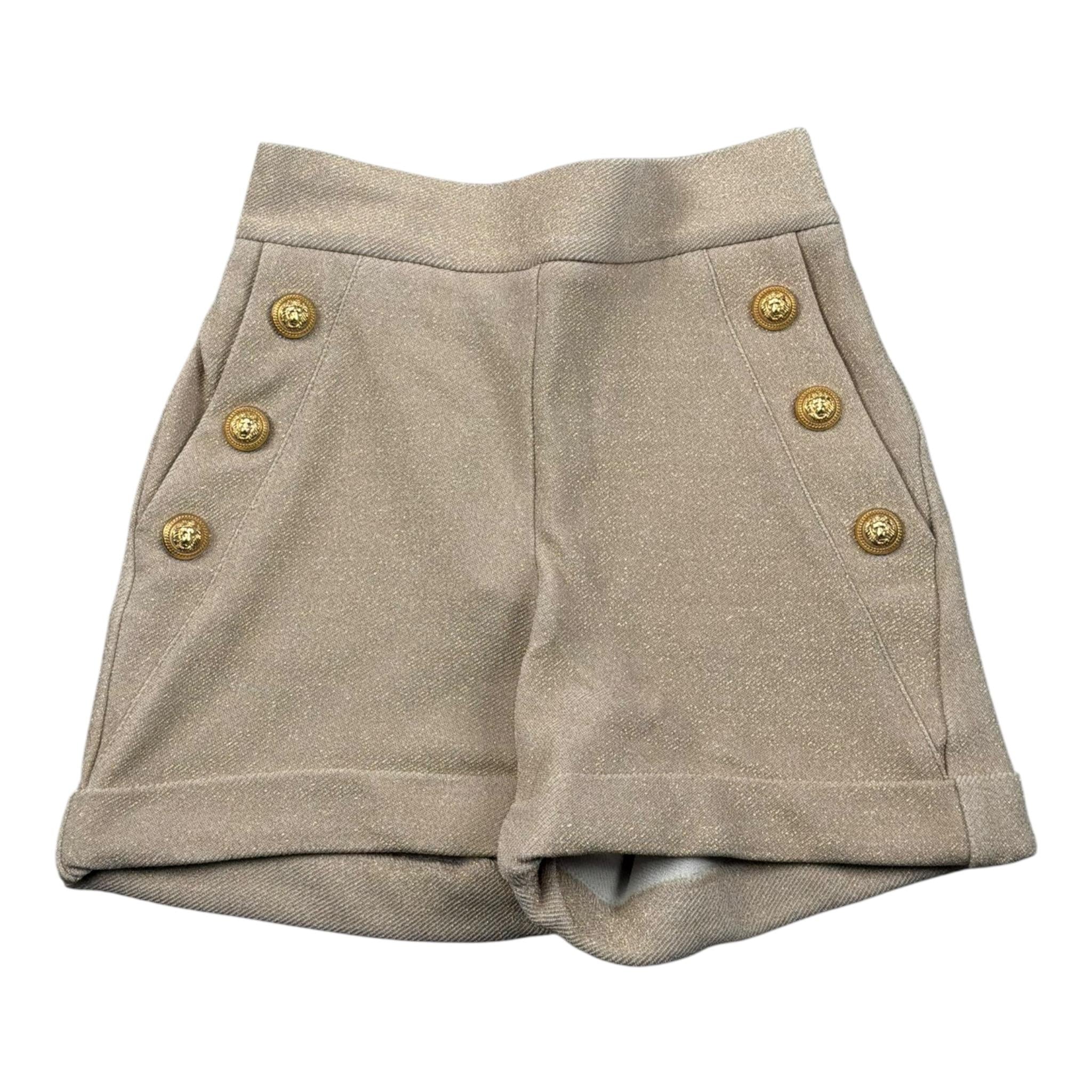 Balmain Short Tinta Unita con Finti Bottoni per Bambina BW6C89 SABBIA BALMAIN 