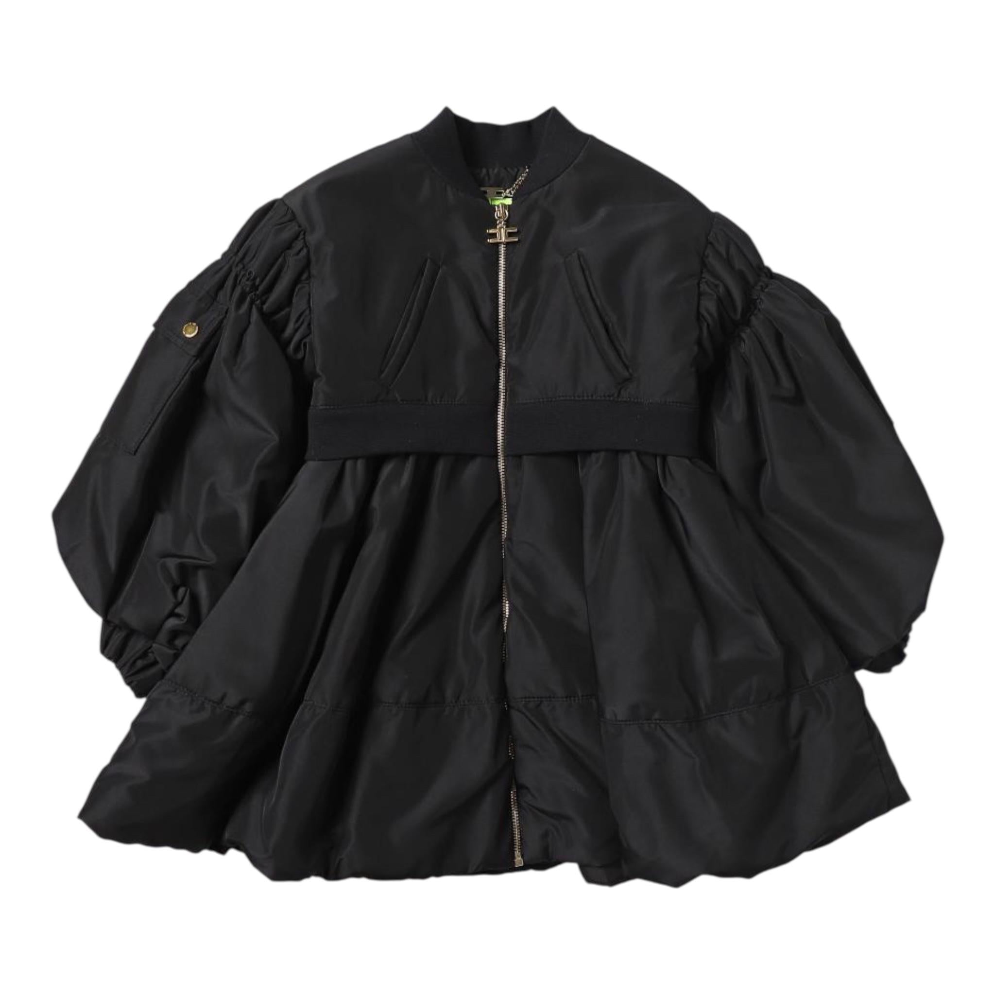 ELISABETTA FRANCHI giubbino tinta unita modello largo Nero per Bambina EFGB100X NERO ELISABETTA FRANCHI 