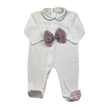 Lalalu' Tutina Tinta Unita con Applicazioni per Neonata E25T63 BIANCO LALALU' 