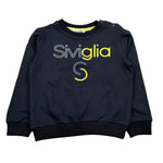 Siviglia Felpa Chiusa Girocollo Tinta Unita con Stampa per Neonato SVNST17294 BLU SIVIGLIA 