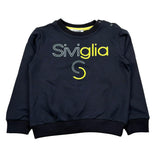 Siviglia Felpa Chiusa Girocollo Tinta Unita con Stampa per Neonato SVNST17294 BLU SIVIGLIA 