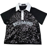 John Richmond Polo Mezza Manica Tinta Unita Paillettata per Bambina RGP26041PO NERO JOHN RICHMOND 