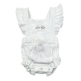 Babidu Pagliaccetto Tinta Unita con Fiocco per Neonata 32405 BIANCO BABIDU 