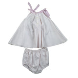 La Stupenderia Set Abito-Coulotte Bicolore con Pois per Neonata TBCT78 ROSA LA STUPENDERIA 