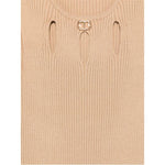 Twinset Abito Tinta Unita Giromanica In Maglia per Bambina 251GJ3410X MARRONE TWINSET 