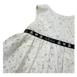 Le Bebe Abito Giromanica Tinta Unita con Ricami per Neonata LBG0695 BIANCO LE BEBE 