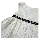 Le Bebe Abito Giromanica Tinta Unita con Ricami per Neonata LBG0695 BIANCO LE BEBE 