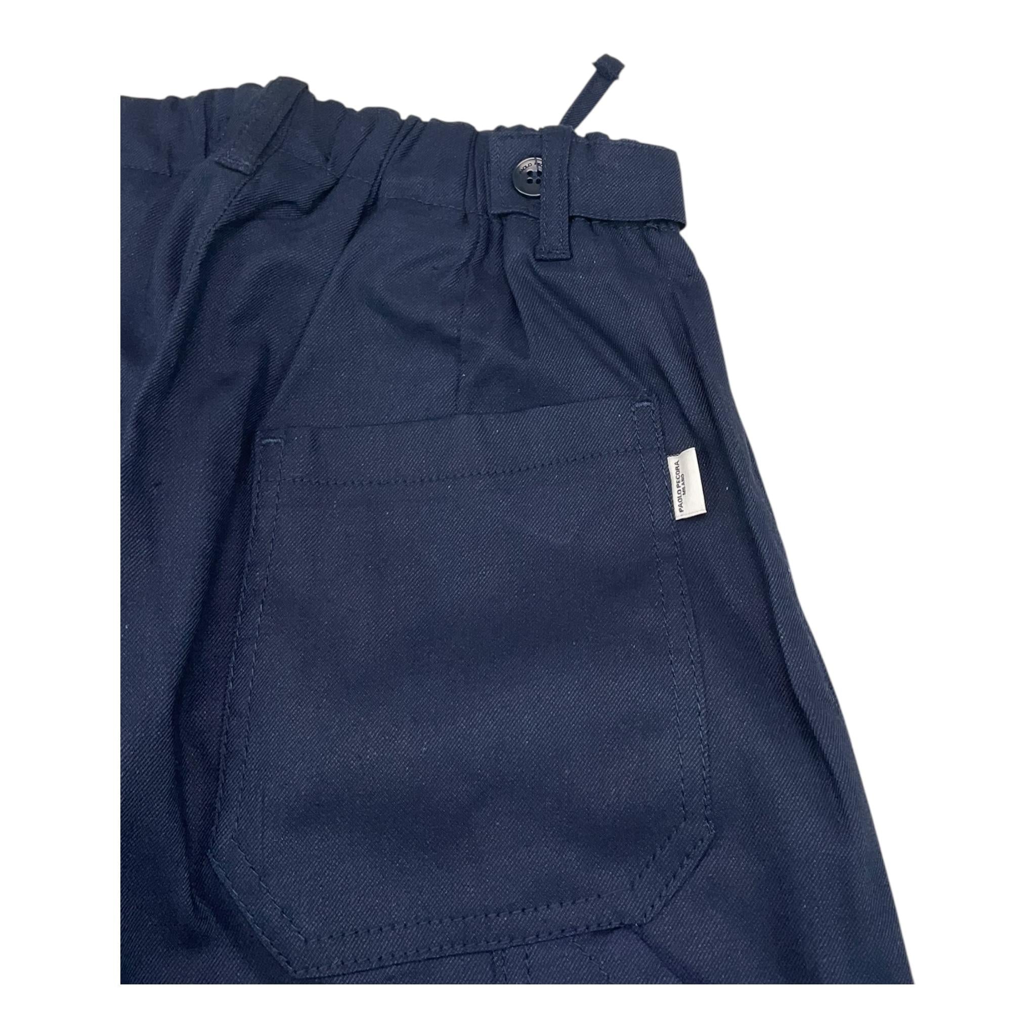 Paolo Pecora Pantalone Tinta Unita con Elastico In Vita per Bambino PP4073 BLU PAOLO PECORA 