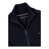 TOMMY HILFIGER maglia tinta unita con zip Blu per Bambino KB0KB09394 BLU TOMMY HILFIGER 