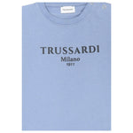 Trussardi T-Shirt Girocollo Tinta Unita con Stampa per Neonato TIP25011TSXX AZZURRO TRUSSARDI 