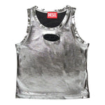 Diesel Canotta Tinta Unita con Logo per Bambina J02178 ARGENTO DIESEL 