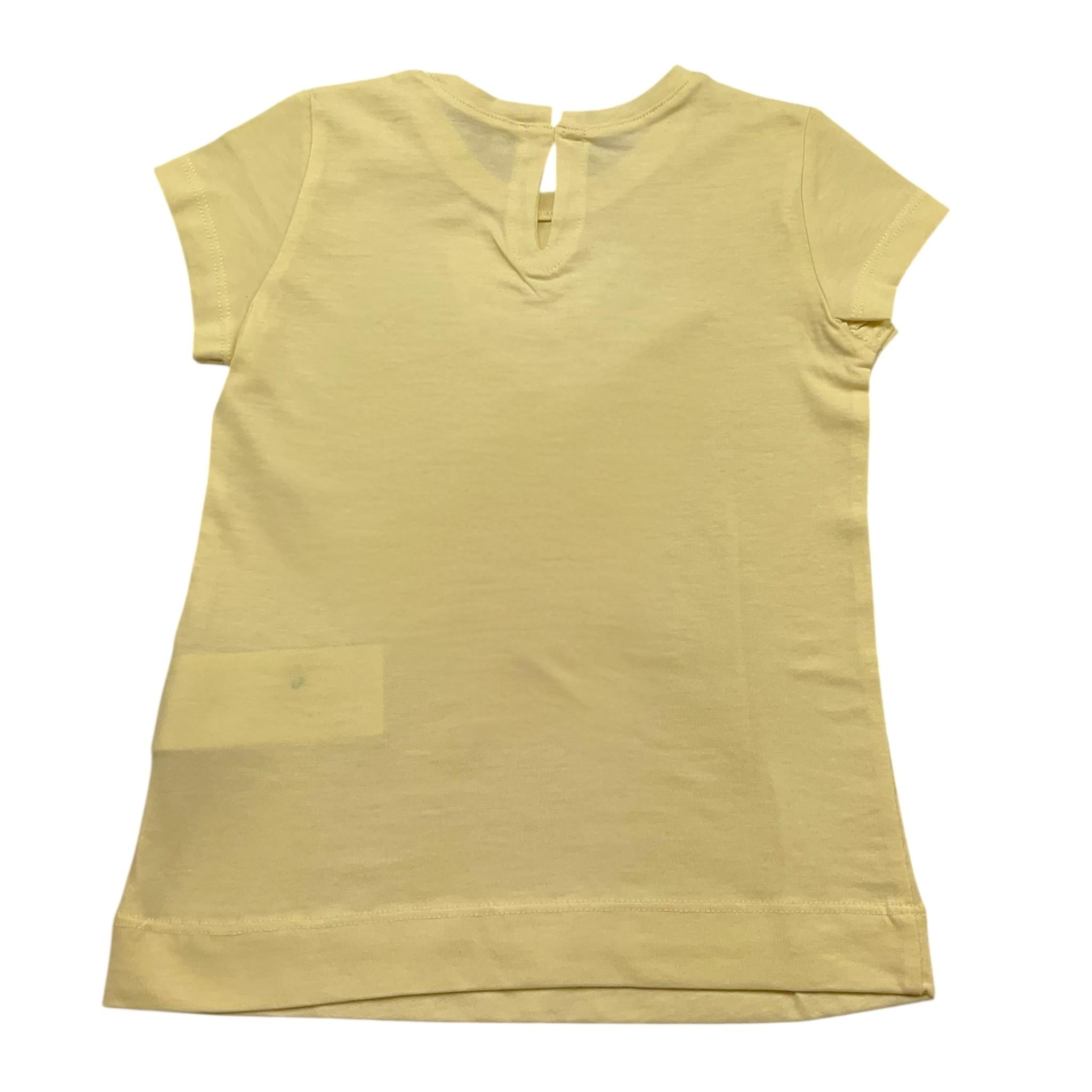 Monnalisa T-Shirt Girocollo Tinta Unita Stampa  per Neonata 39E612 GIALLO MONNALISA 