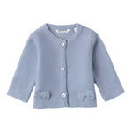 MINI BANDA cardigan tinta unita con fiocchi Azzurro per Neonata A740 AZZURRO MINI BANDA 