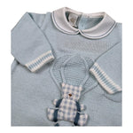 Marlu' Tutina Manica Lunga Tinta Unita con Ricami per Neonato EB6710 AZZURRO MARLU' 