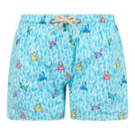 Saint Barth Costume Tinta Unita con Stampe Granchio per Neonato COMFORTLIGHTN AZZURRO SAINT BARTH 