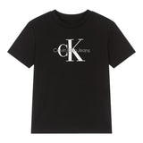 Calvin Klein T-Shirt Girocollo Tinta Unita con Stampa per Bambino IU0IU00676X NERO CALVIN KLEIN 