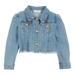 Gaelle Giubbino In Denim Tinta Unita con Bottoni In Contrasto per Bambina 27450D00019 AZZURRO GAELLE 