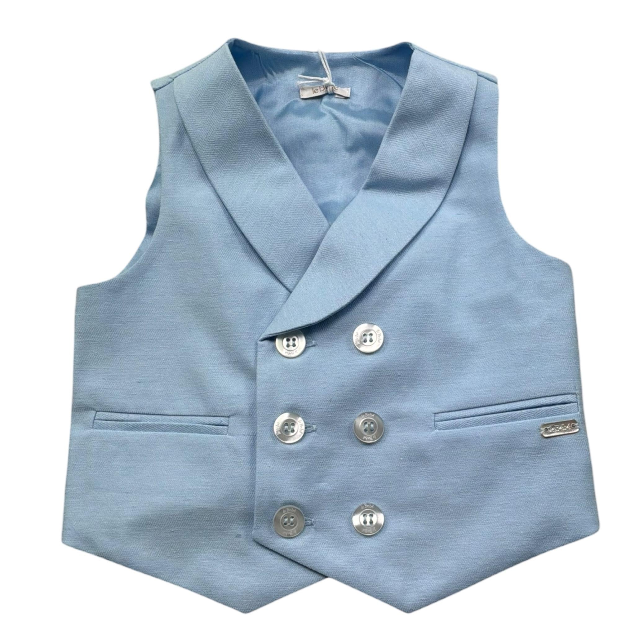 Le Bebe' Gilet Tinta Unita per Neonato LBB5354 AZZURRO LE BEBE' 