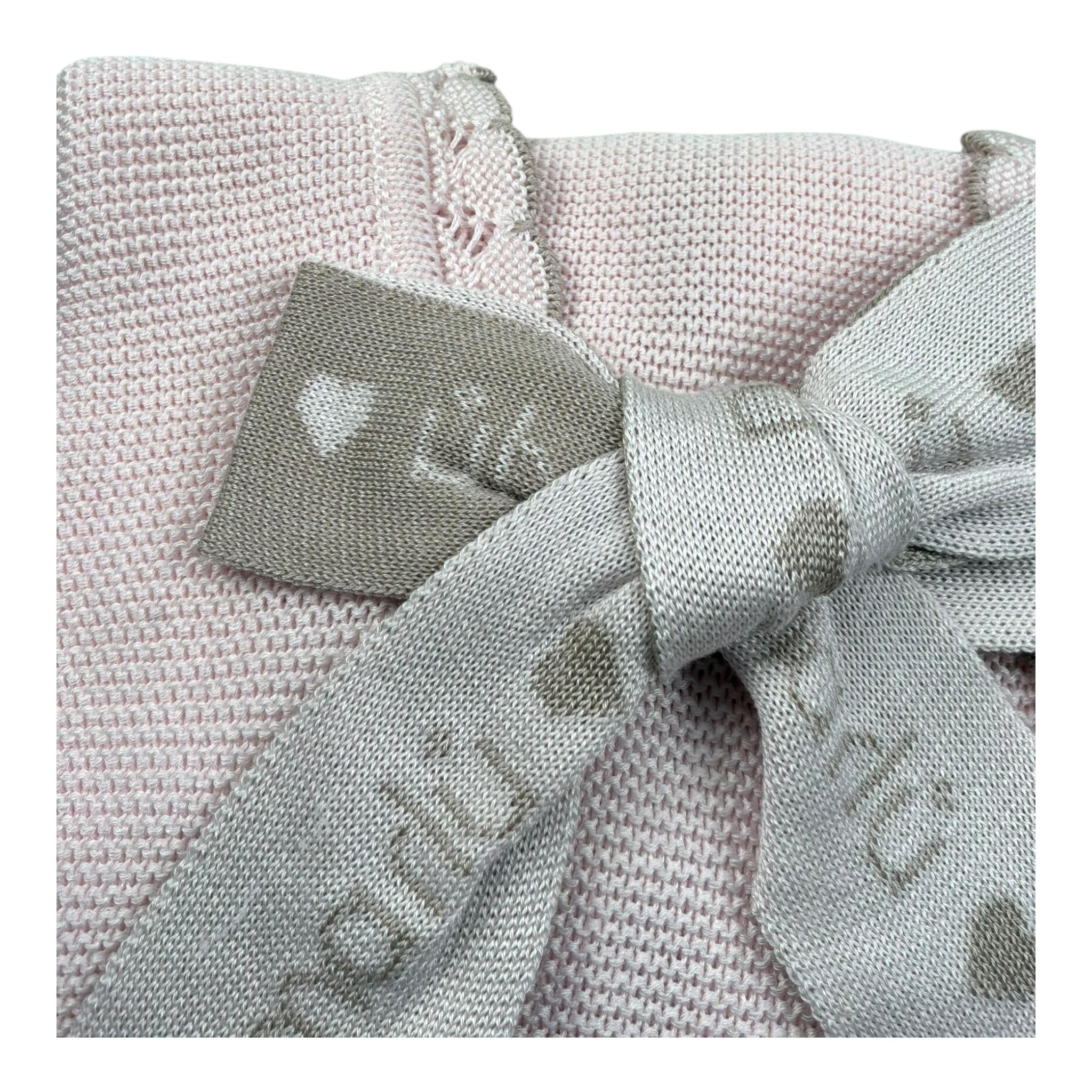 Marlu' Coperta Tinta Unita con Fiocco per Neonata ELCUORE ROSA MARLU' 