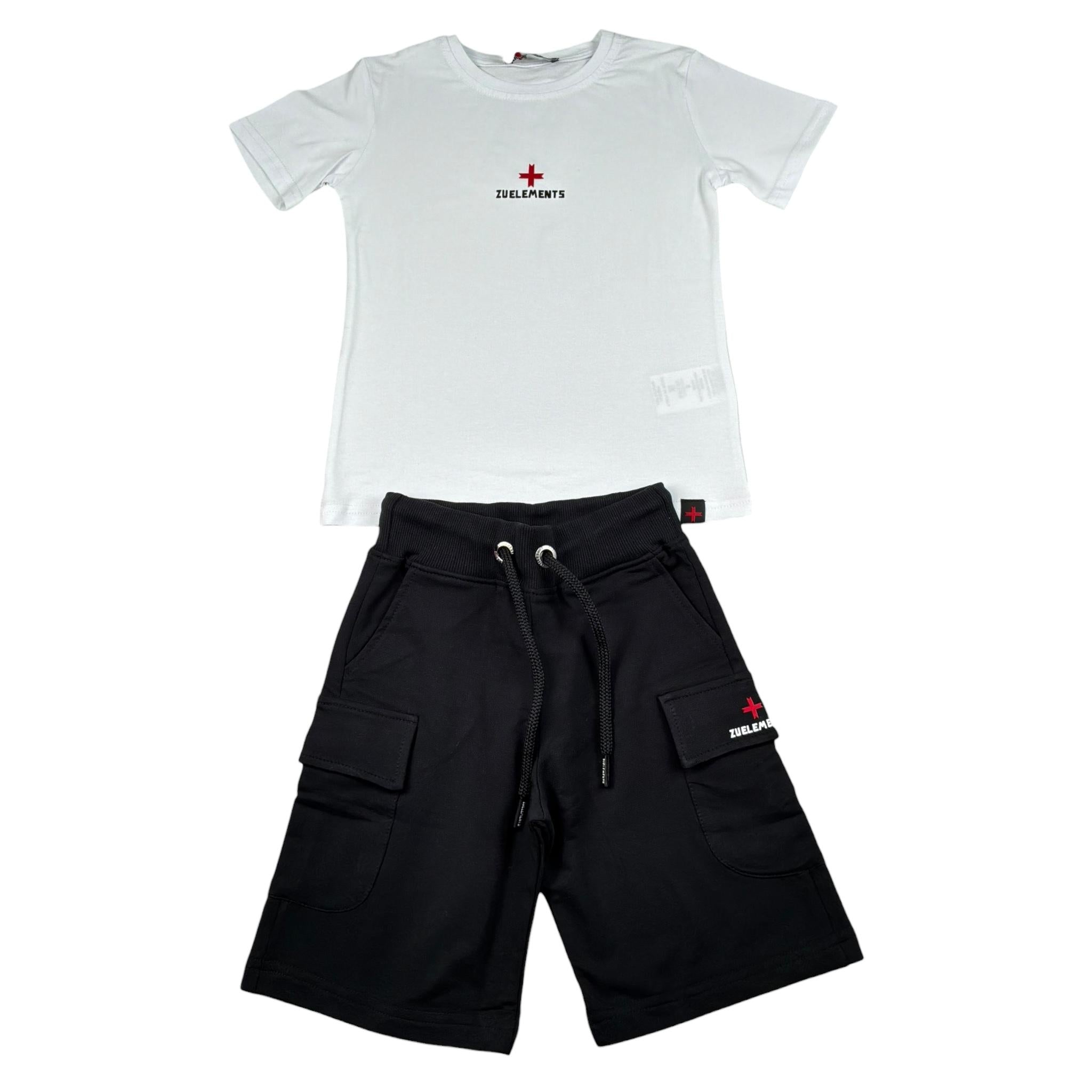 Zu+Elements Completo 2 Pezzi T-Shirt-Bermuda Bicolore per Bambino ZU218B BIANCO/NERO ZU+ELEMENTS 