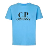 C.P. Company T-Shirt Girocollo tinta unita con Stampa Turchese per Bambino CUM006 TURCHESE C.P. COMPANY 