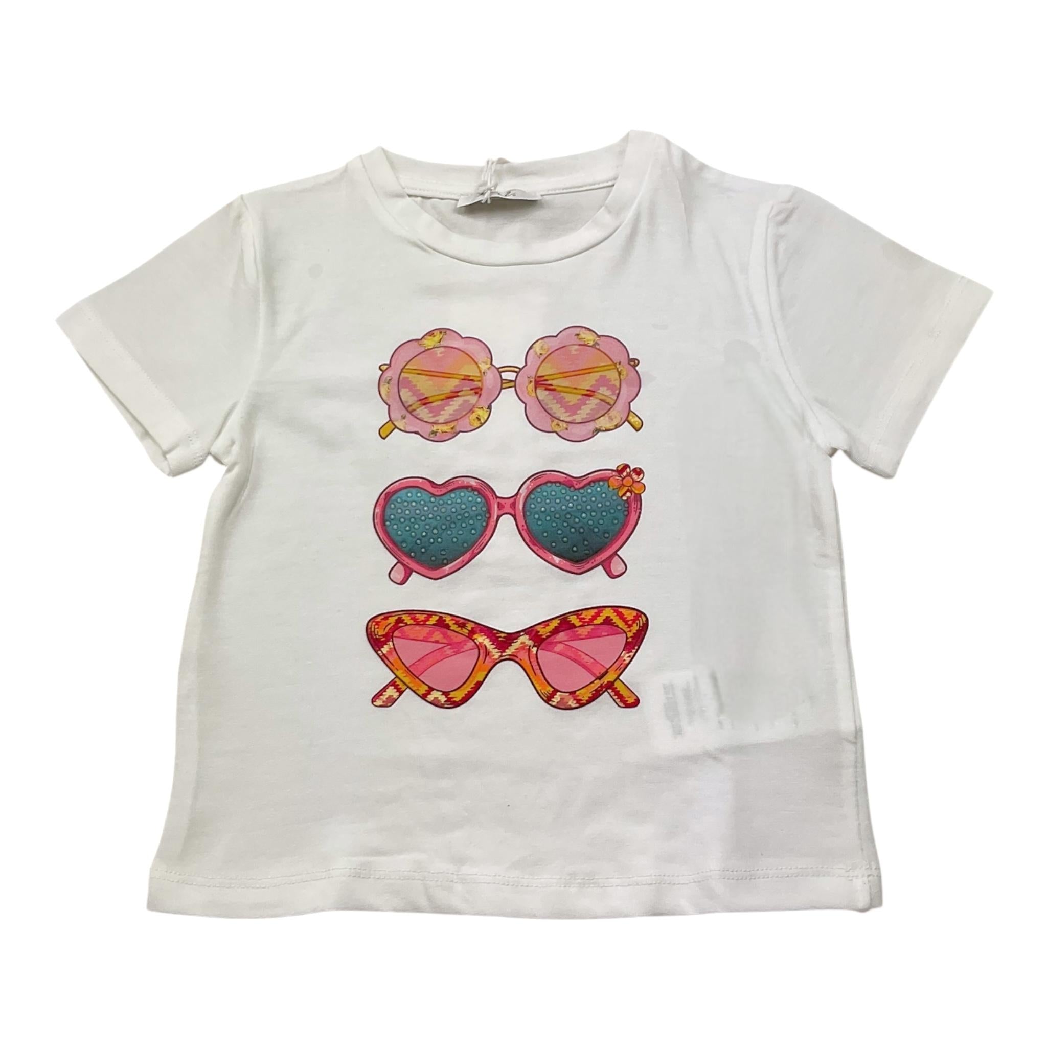 U+È T-Shirt Girocollo Tinta Unita con Stampa per Bambina UE1860 BIANCO U+è 