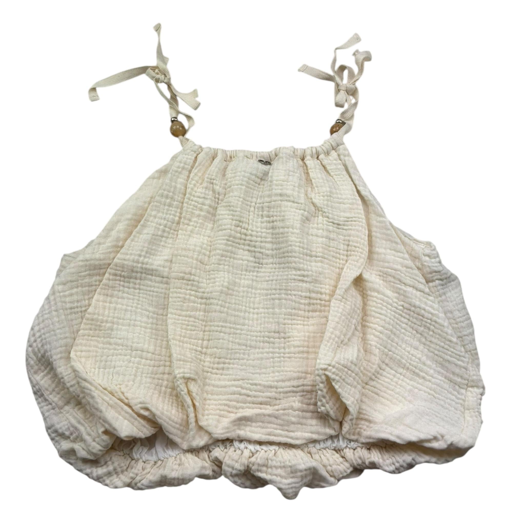 Please Top Tinta Unita Bretelline per Bambina CC88080G72 PANNA PLEASE 