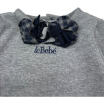 Le Bebe Abito Manica Lunga Tinta Unita con Applicazioni per Neonata LBG0369 GRIGIO LE BEBE 