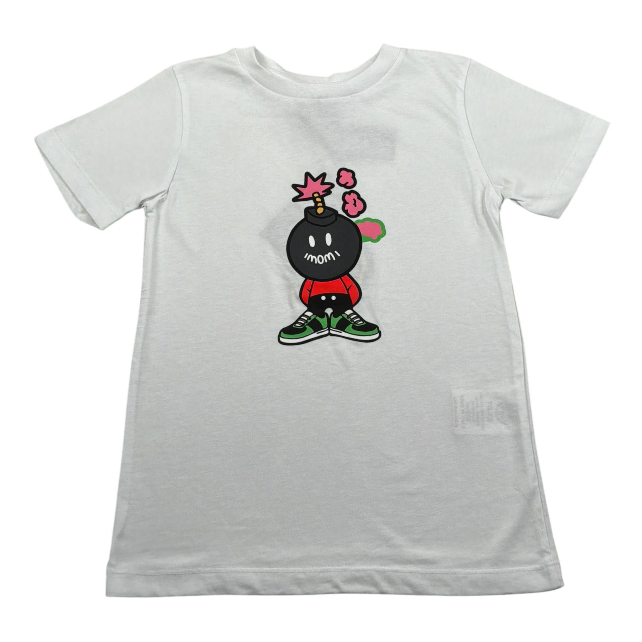 Imomi T-Shirt Girocollo tinta unita con Stampa Bianco per Bambino SS23IK019 BIANCO IMOMI 