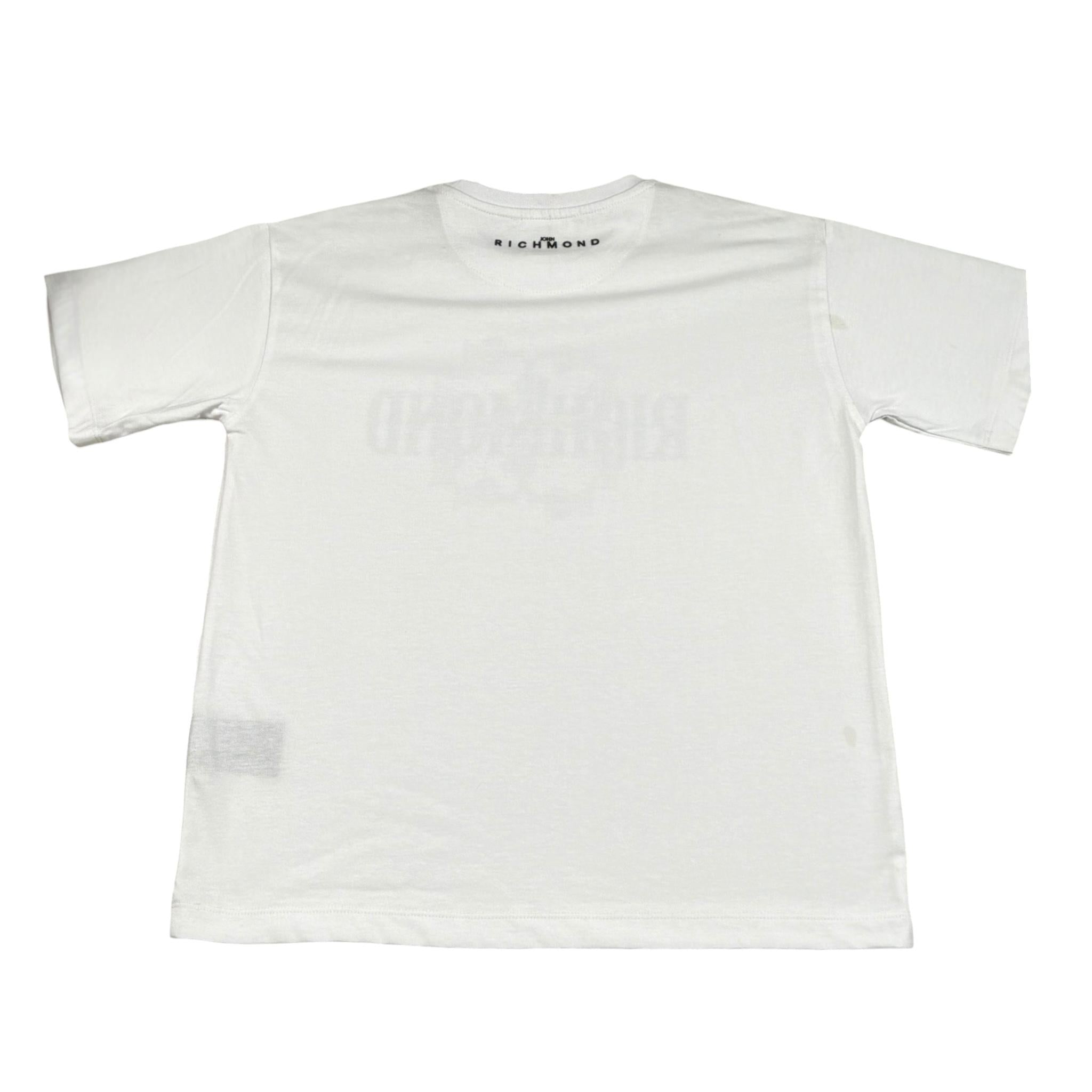 John Richmond T-Shirt Girocollo Tinta Unita con Stampa per Bambina RGP26039TS BIANCO JOHN RICHMOND 