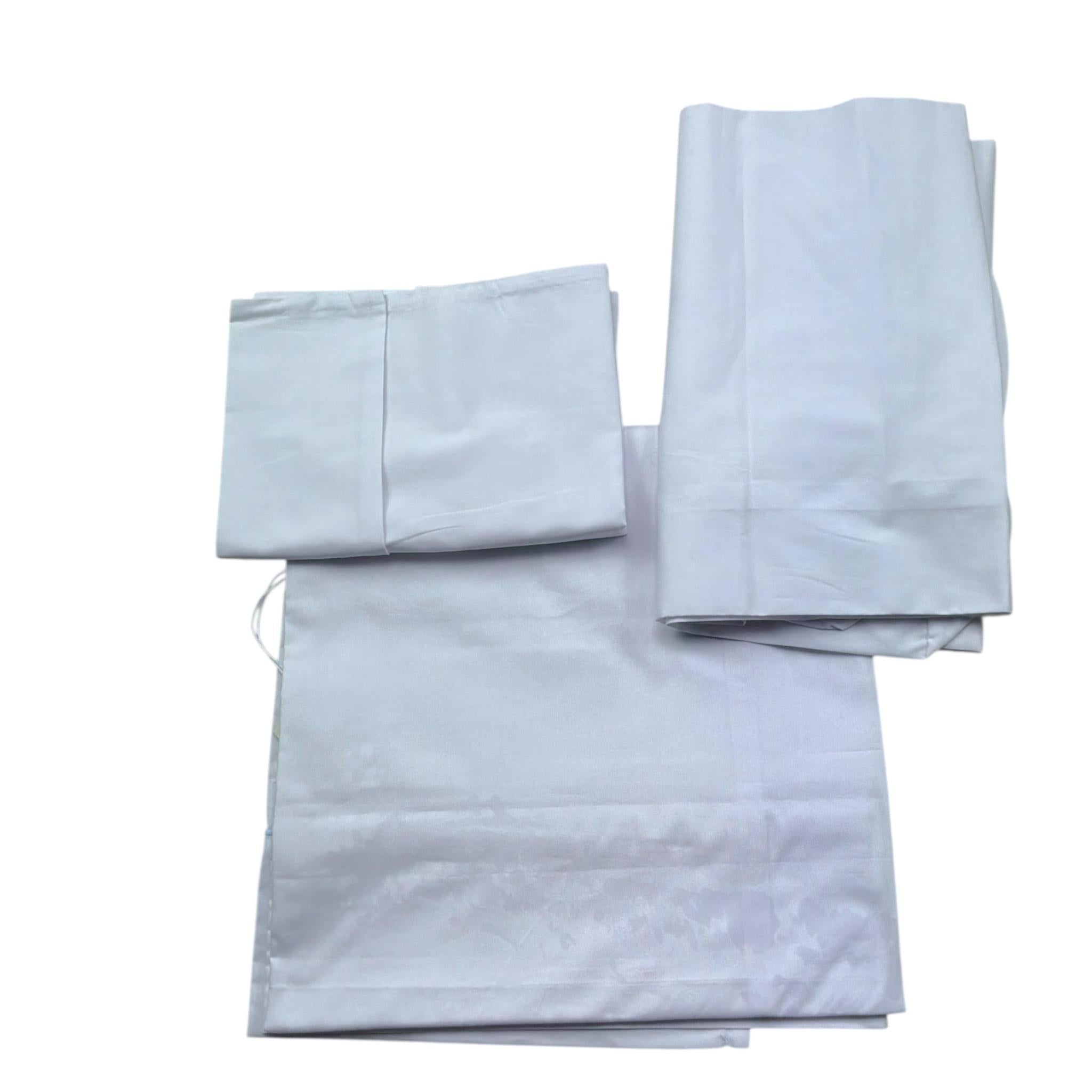 Le Bebe' Lenzuola Set 3 Pezzi Tinta Unita con Stampa per Neonato LBB5299 BIANCO LE BEBE' 