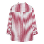 Dou Dou Camicia Tinta Unita con Fantasia A Righe per Bambina DW5P30 BORDEAUX DOU DOU 