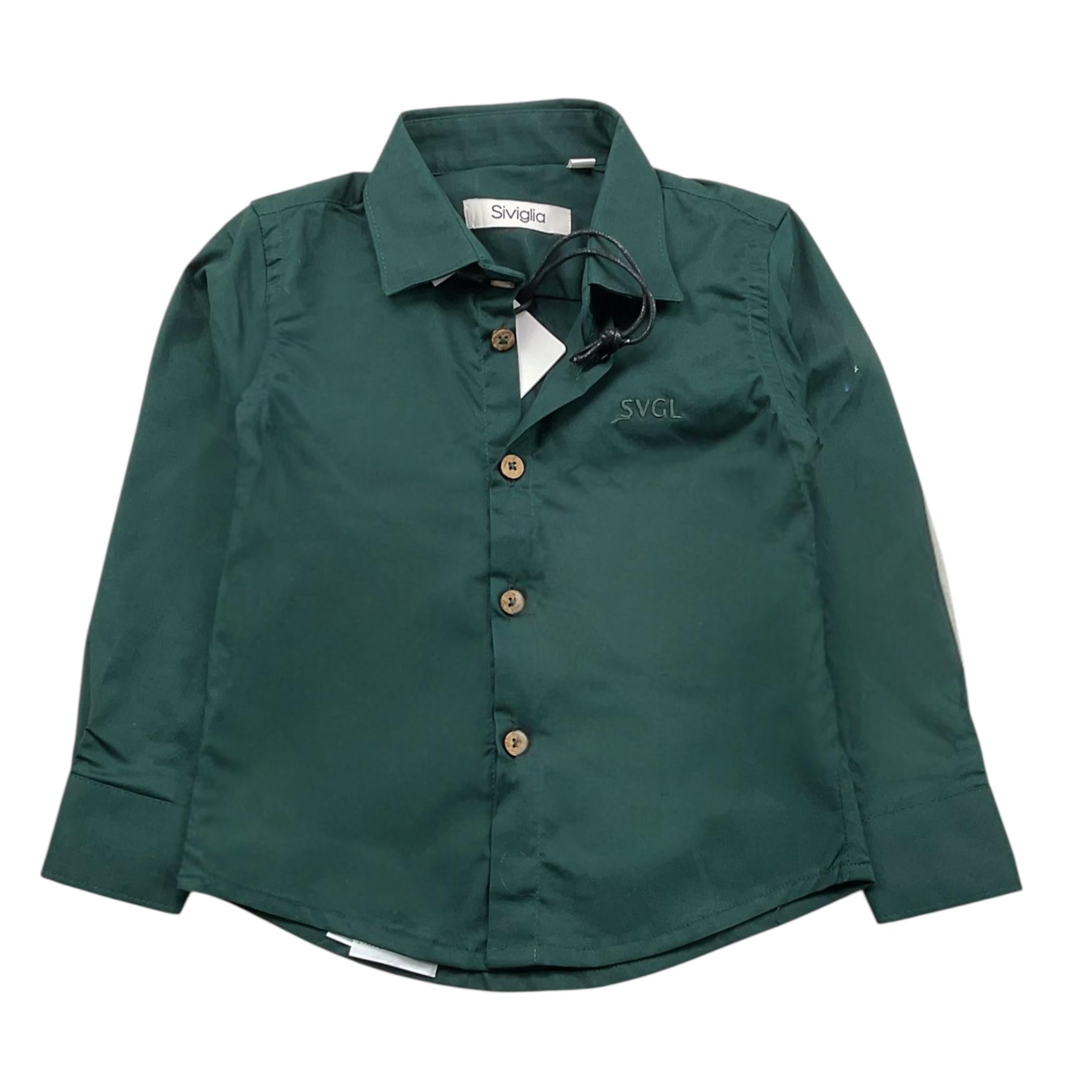 SIVIGLIA camicia tinta unita manica lunga Verde per Neonato SVNSH16163 VERDE SIVIGLIA 