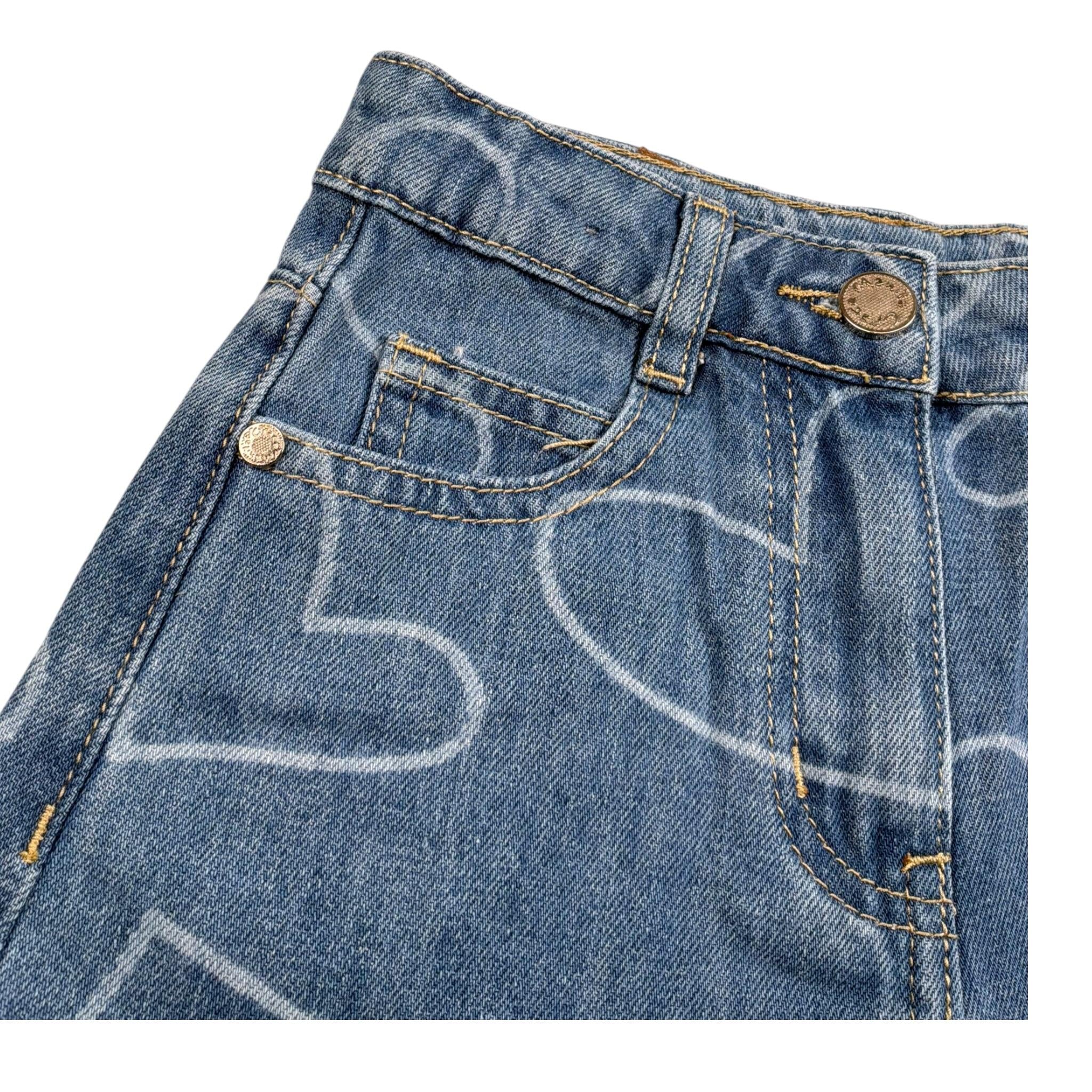 Manila Grace Short In Denim Tinta Unita con Girovita Regolabile per Bambina 375PMBS25 AZZURRO MANILA GRACE 