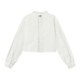 Twinset Camicia Tinta Unita Traforata per Bambina 251GJ2411 BIANCO TWINSET 