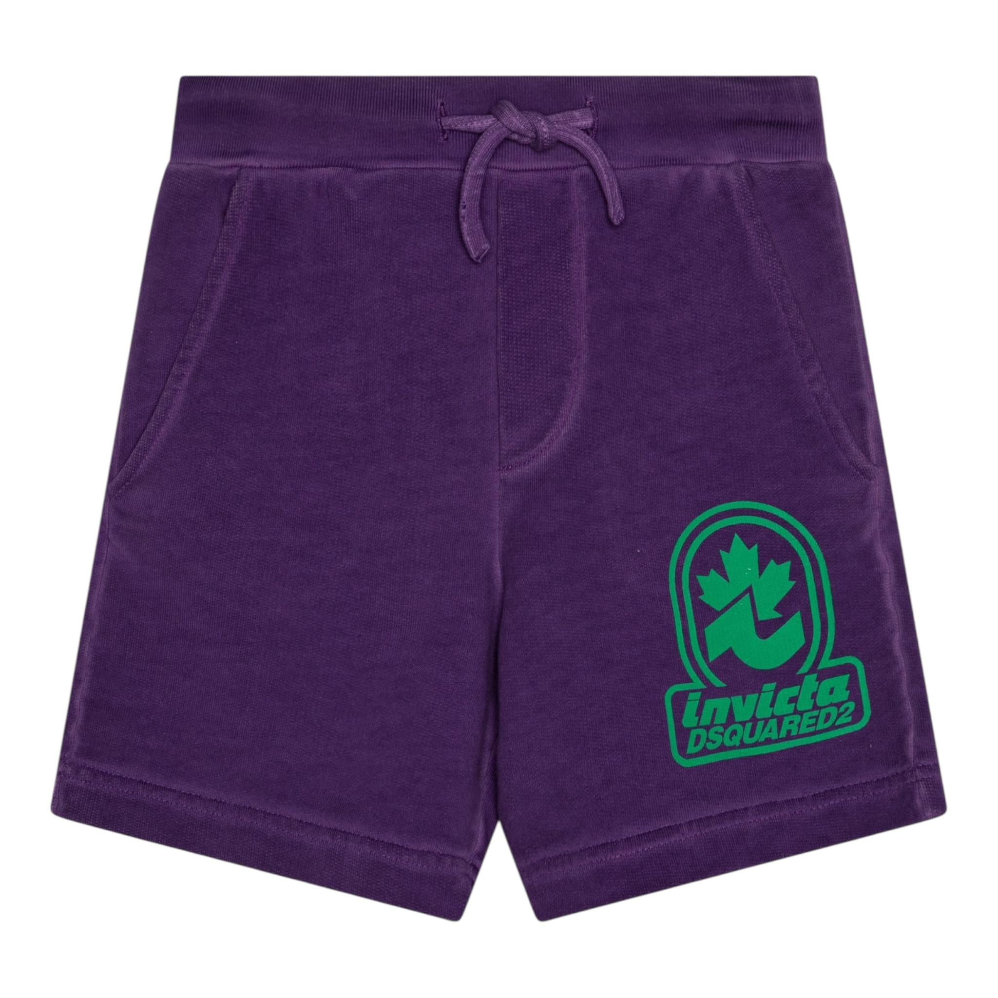 Dsquared2 Bermuda Tuta tinta unita con Collaborazione Invicta Viola per Bambino DQ2908X VIOLA DSQUARED2 