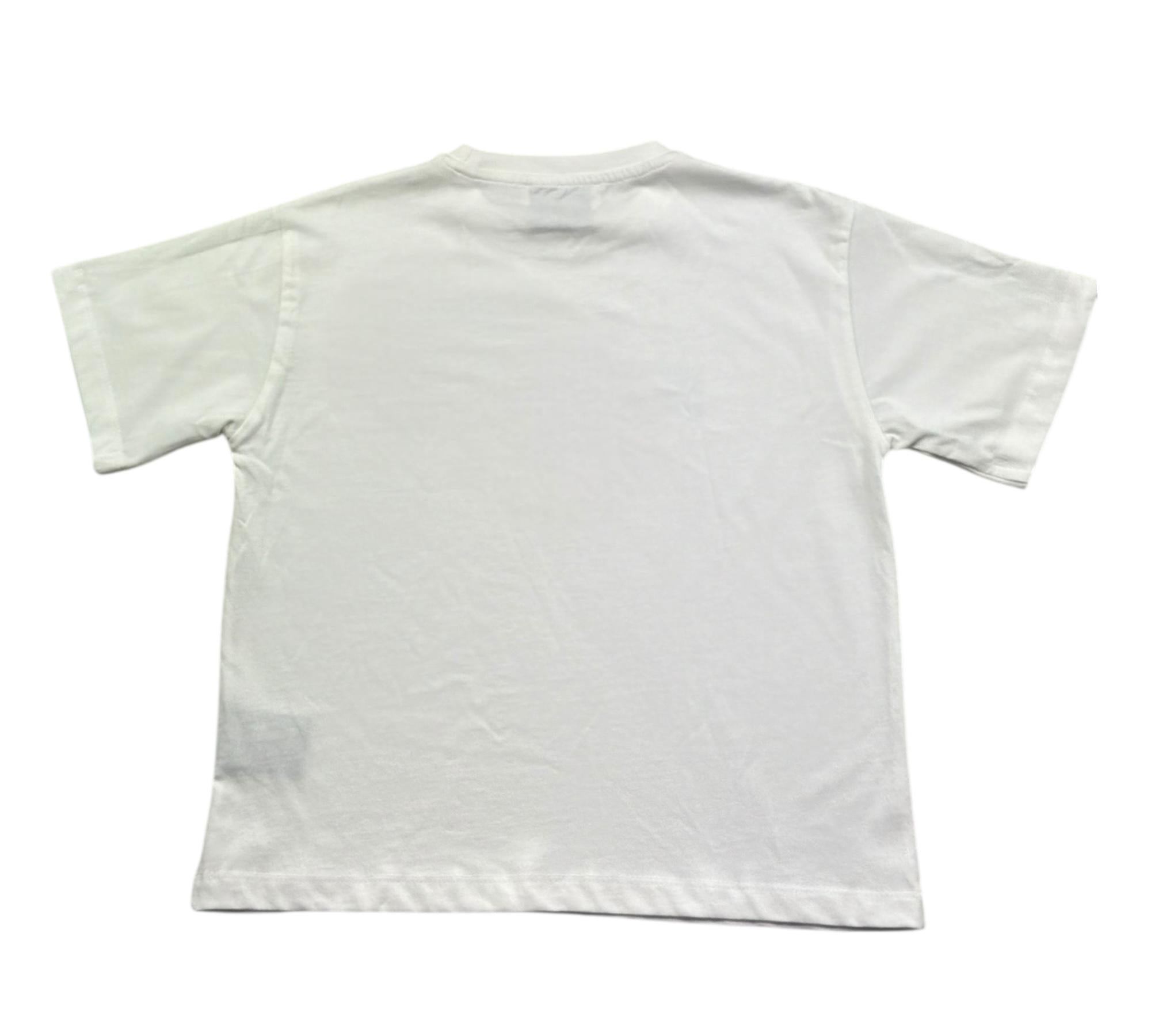 Trussardi T-Shirt Girocollo Tinta Unita con Stampa per Bambino TBP26108TS BIANCO TRUSSARDI 