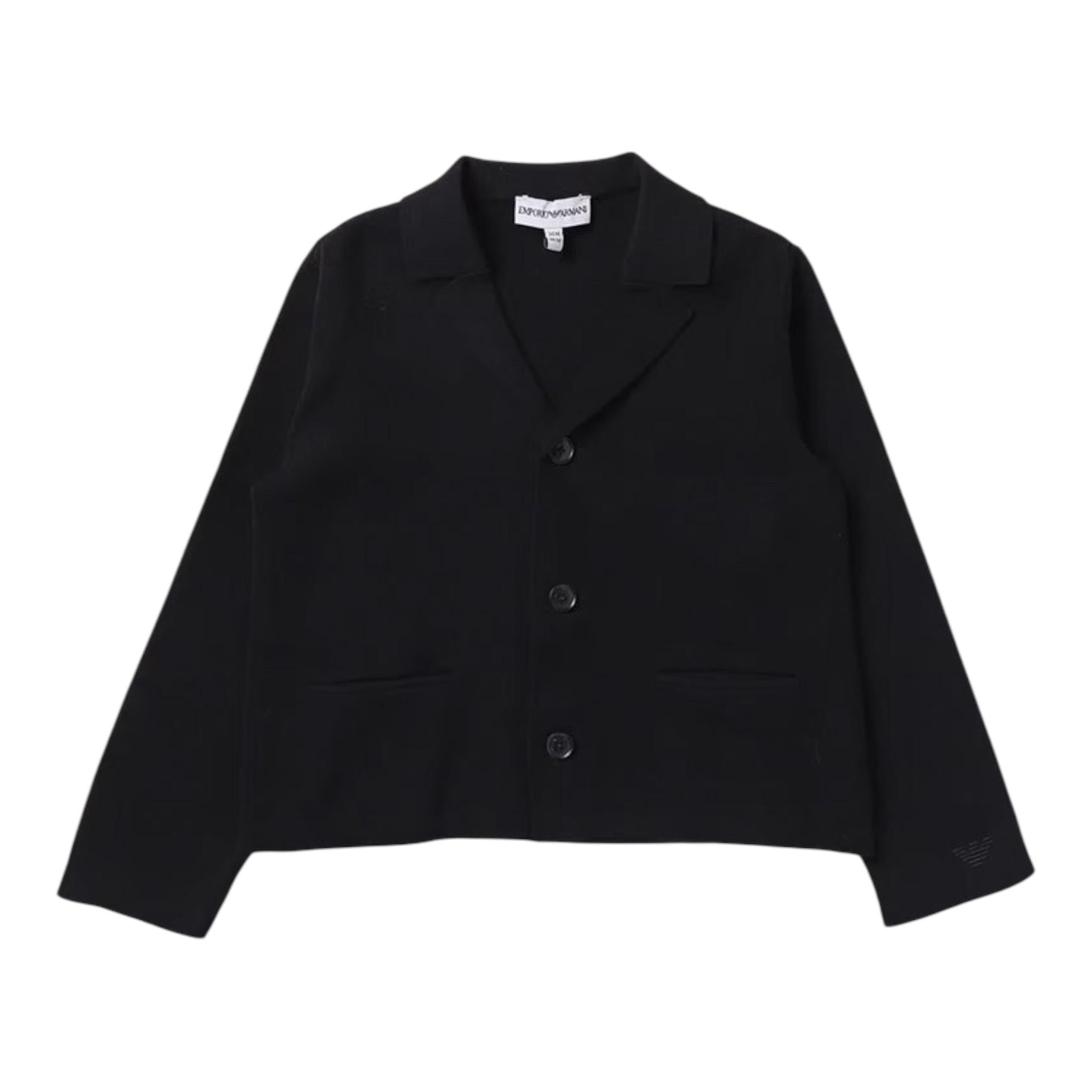 Emporio Armani Giacca Tinta Unita con Bottoni per Bambino 6RHG50 NERO EMPORIO ARMANI 