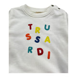 Trussardi Felpa Chiusa Girocollo Tinta Unita con Stampe per Neonato TIP26084FE BIANCO TRUSSARDI 