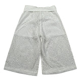 M+E' Pantalone Palazzo Tinta Unita In Pizzo Sangallo per Bambina UE1801 BIANCO M+E' 