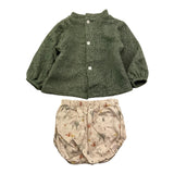 CALAMARO completo 2pz maglia-coulotte bicolore Verde per Neonato 11070X VERDE CALAMARO 