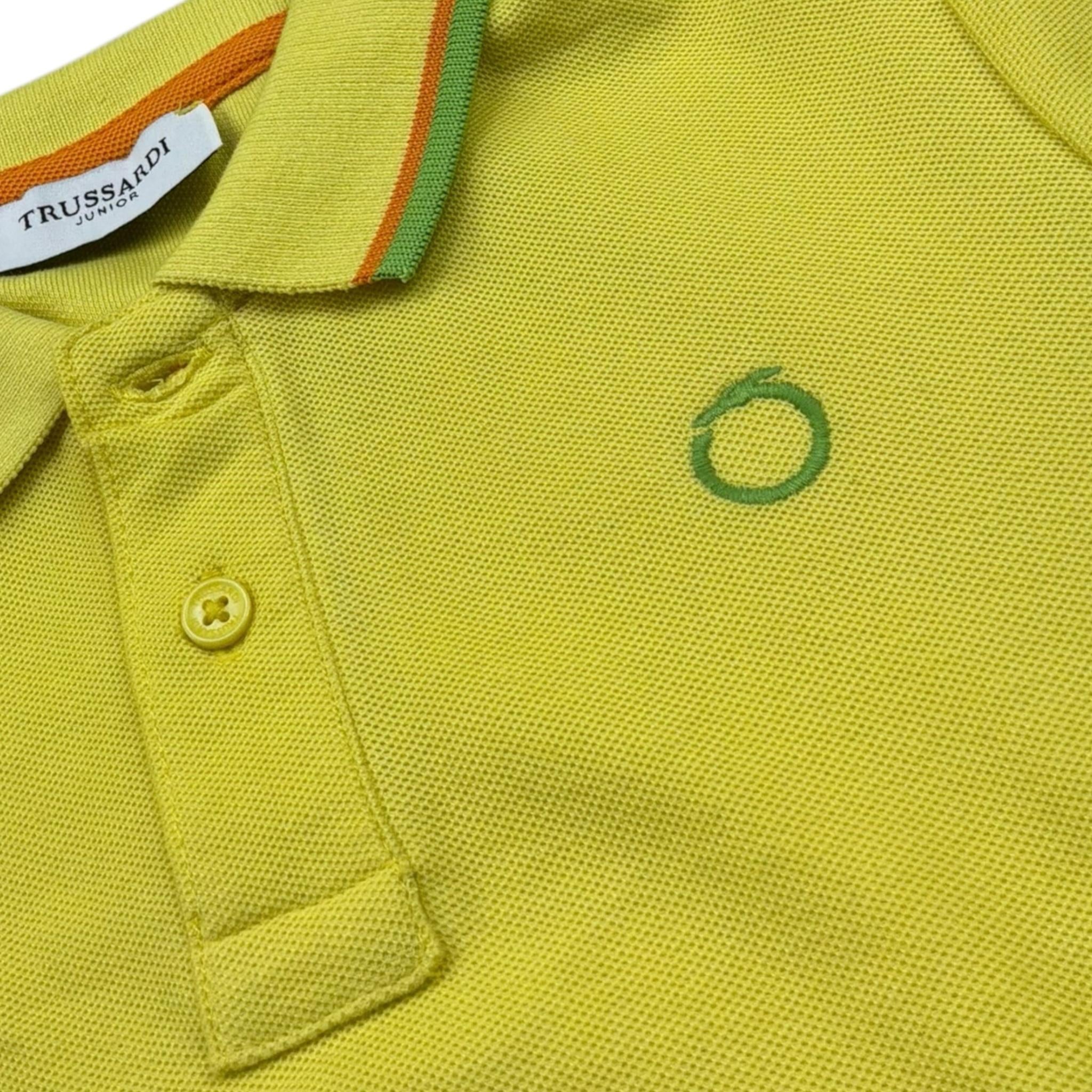 Trussardi Polo Mezza Manica Tinta Unita con Stampa per Bambino TBP25147PO GIALLO TRUSSARDI 