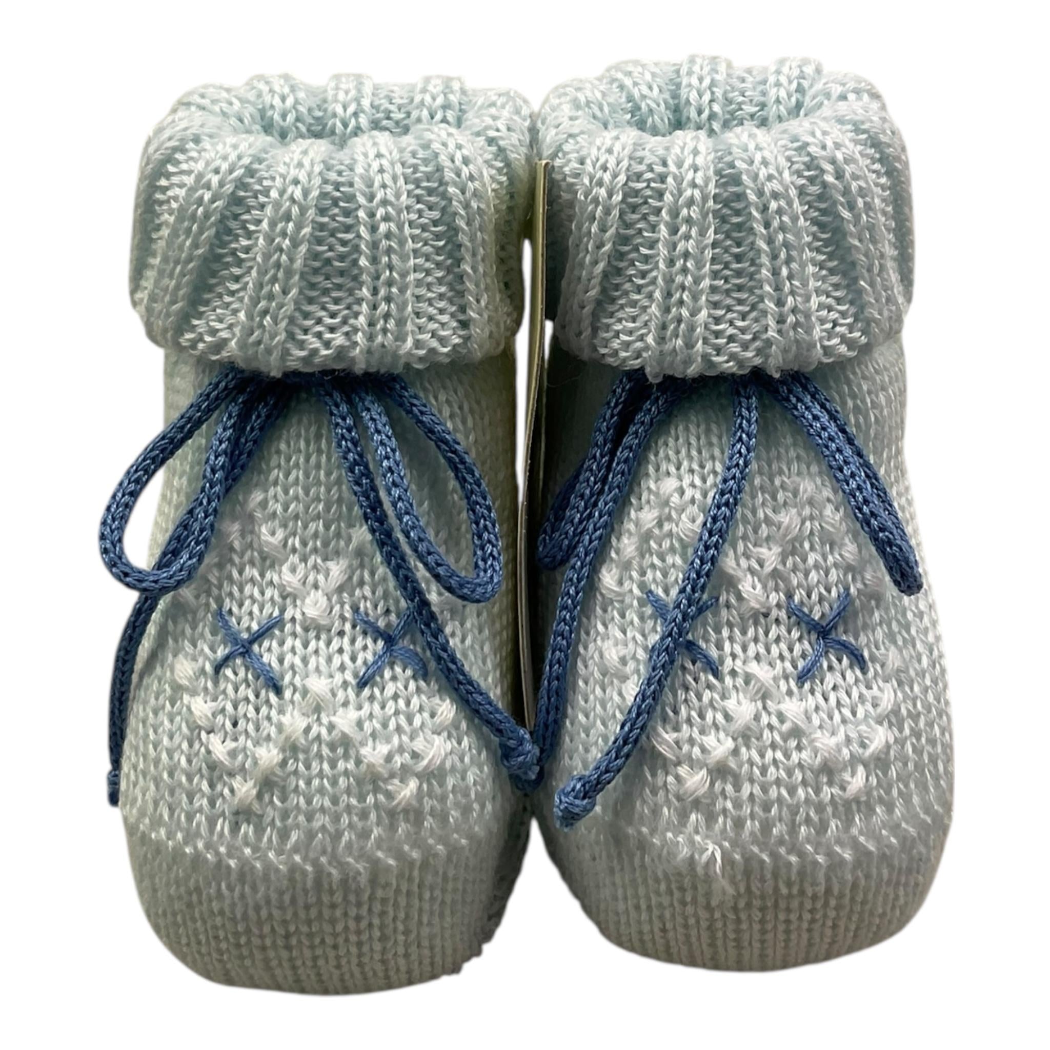 IVORY babbucce tintaunita con ricami Azzurro per Neonato 42461 AZZURRO IVORY 