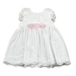 Granlei Abito Tinta Unita con Ricami per Neonata 125185 BIANCO GRANLEI 