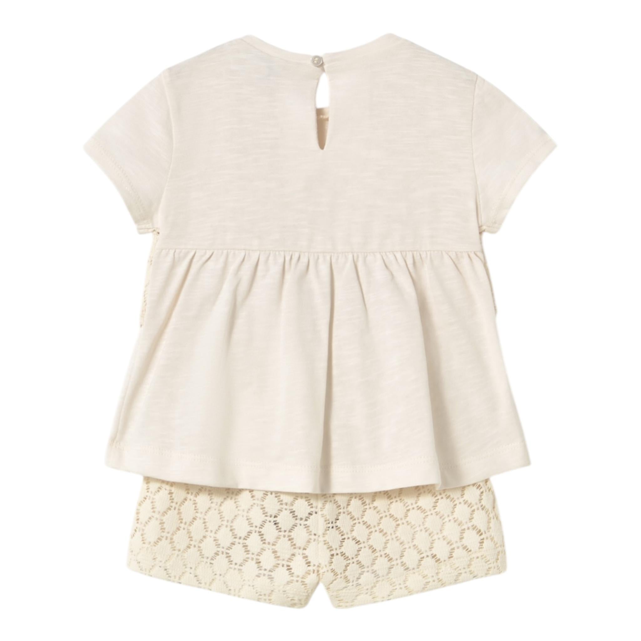 Mayoral Completo 2 Pezzi T-Shirt-Short Tinta Unita per Neonata 1239 PANNA MAYORAL 