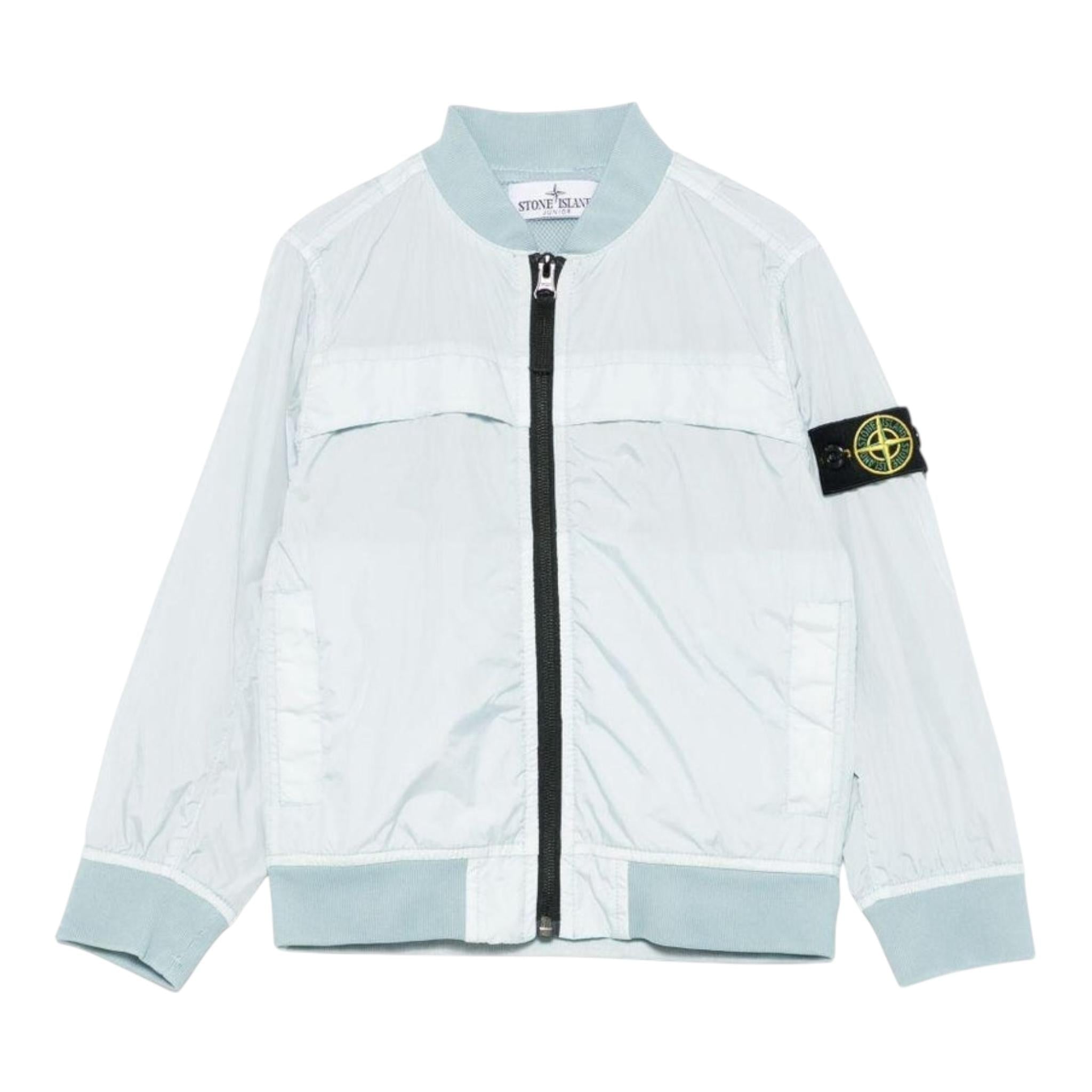 Stone Island Giubbino Tinta Unita con Zip per Bambino K1S164100003 AZZURRO STONE ISLAND 