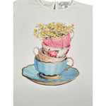 Magil T-Shirt Girocollo tinta unita con Stampa Bianco per Bambina FN26070 BIANCO MAGIL 