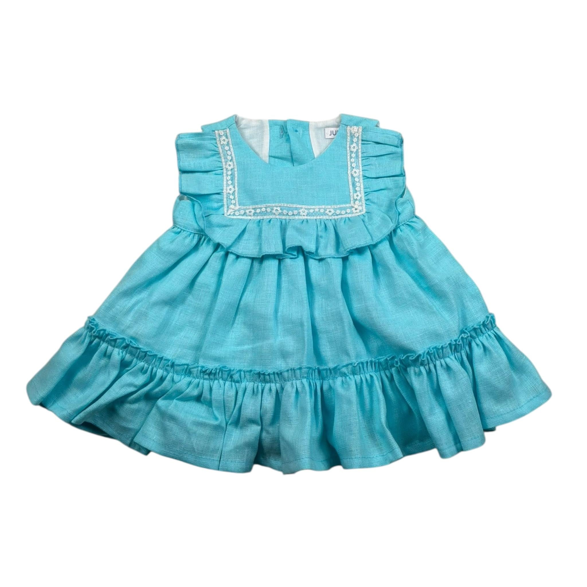 Juliana Abito Giromanica Tinta Unita per Neonata 25127 TURCHESE JULIANA 
