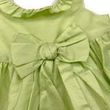 Little Bear Abito Giromanica Tinta Unita con Fiocco per Bambina 8200 VERDE LITTLE BEAR 