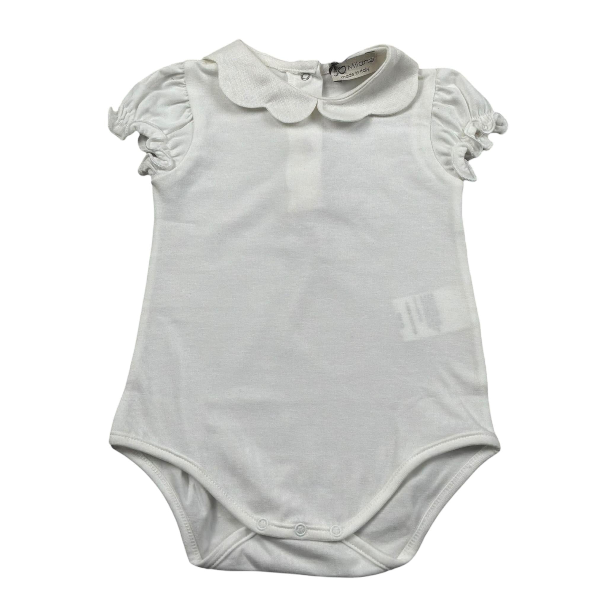 J.O. Milano Body Mezza Manica Tinta Unita per Neonata 571X1 PANNA J.O. MILANO 